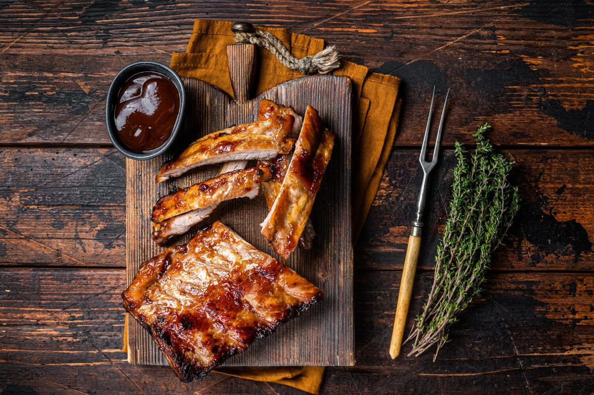 French Cut Ribs French Trimmed Rack of Pork Ribs – Harvel House Farm